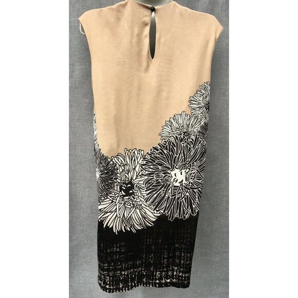 Class Roberto Cavalli Dress Shift Mini Size 10 Tan Black Border Hologram Italy - Picture 2 of 12